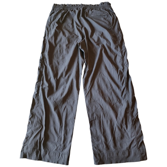 Athleta black nylon drawstring waist zipper ankle wider leg pants 16 - Picture 2 of 15